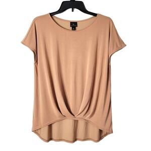 Worthington Pleated High Low Top Soft Scoopneck Tee Size Small NWT